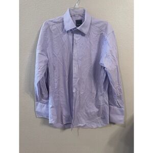 David‎ Donahue Purple Gingham Check Long Sleeve Dress Shirt